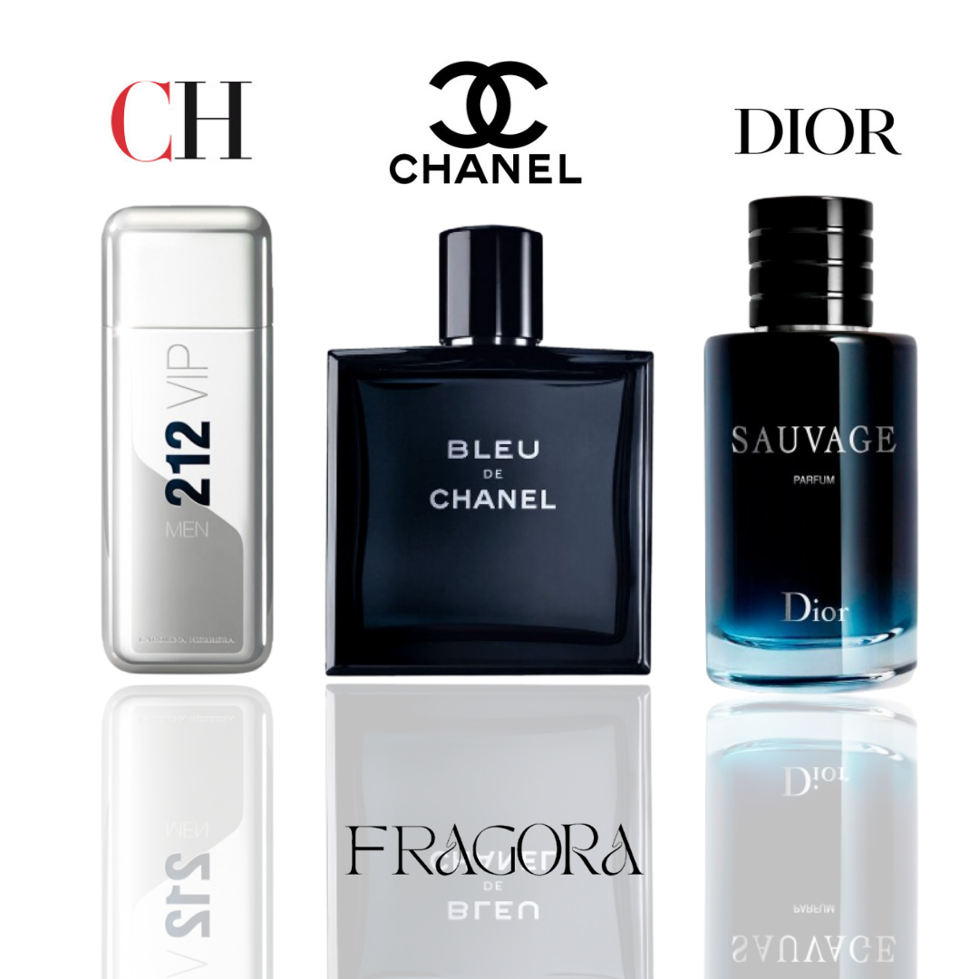 212 VIP Men, Bleu Chanel y Dior Sauvage – Fragora